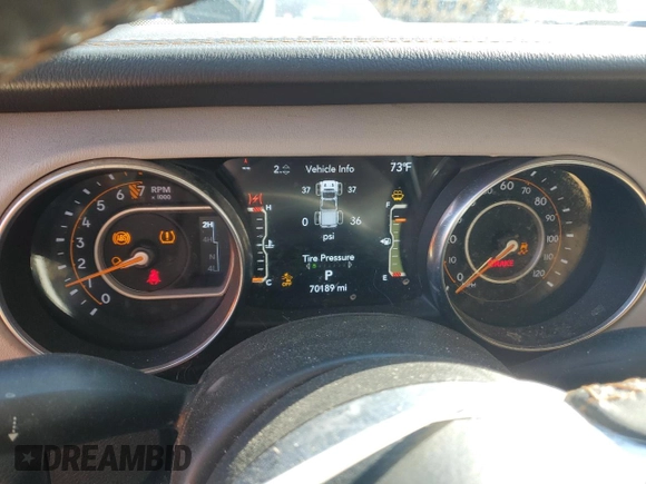 2021 Jeep Gladiator Overland with VIN 1C6HJTFG2ML557221, listed as a Copart auction lot 52453215 with 70,189 mi miles and Salvage title. Bid and sale history available at DreamBid. Image 9.