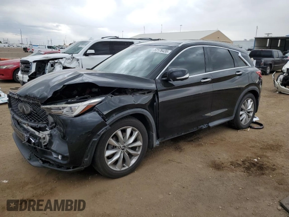 2019 Infiniti QX50 Essential z VIN 3PCAJ5M33KF107793, wystawiony jako Copart lot #57176435 z przebiegiem 77 232 mil mil oraz Szkoda całkowita • Salvage title. Historia ofert i sprzedaży dostępna na DreamBid. Obrazek 1.