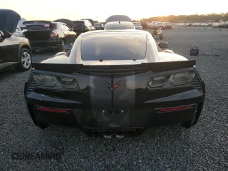 2015 Chevrolet Corvette Z06 2LZ with VIN 1G1YR2D64F5606585, listed as a Copart auction lot 76243904 with 0 mi miles and Salvage Title. Bid and sale history available at carsss.com. Image 6.