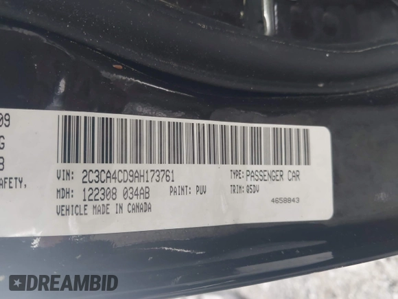 2010 Chrysler 300 Touring with VIN 2C3CA4CD9AH173761, listed as a IAAI auction lot 42306086 with 106,799 mi miles and . Bid and sale history available at DreamBid. Image 9.