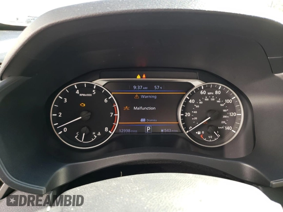 2025 Nissan Altima SV with VIN 1N4BL4DV0SN317981, listed as a Copart auction lot 52563825 with 12,998 mi miles and Clean Title. Bid and sale history available at DreamBid. Image 9.