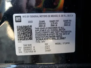2024 Chevrolet Equinox LS with VIN 3GNAXHEG3RL213987, listed as a Copart auction lot 52985665 with Not Provided miles and Salvage Title. Bid and sale history available at DreamBid. Image 13.