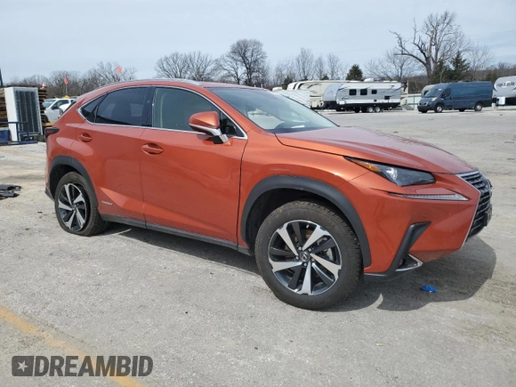2021 Lexus NX 300h with VIN JTJGJRDZ9M2157039, listed as a Copart auction lot 49714395 with 63,847 mi miles and Salvage Title. Bid and sale history available at DreamBid. Image 4.