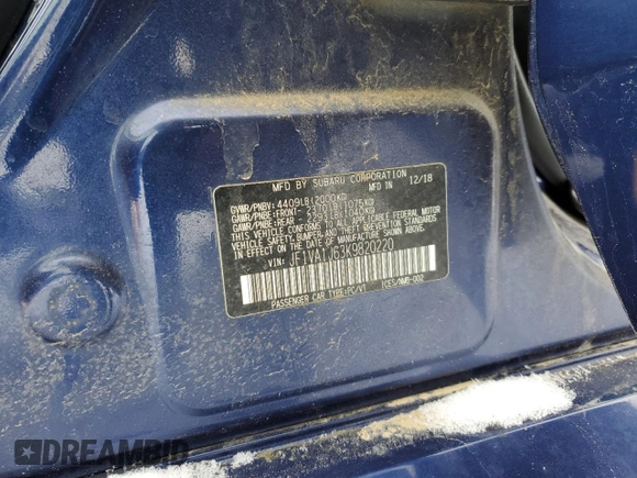 2019 Subaru WRX Limited with VIN JF1VA1J63K9820220, listed as a Copart auction lot 46444965 with 66,665 mi miles and Salvage title. Bid and sale history available at DreamBid. Image 13.