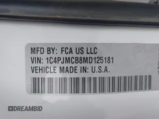 2021 Jeep Cherokee Latitude z VIN 1C4PJMCB8MD125181, wystawiony jako IAAI lot #41273576 z przebiegiem 47 550 mil mil oraz . Historia ofert i sprzedaży dostępna na DreamBid. Obrazek 9.