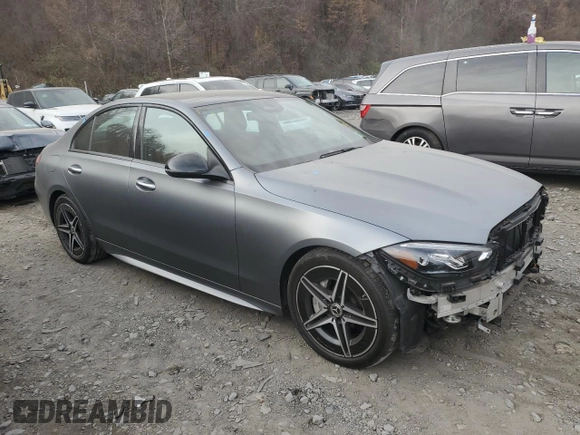 2022 Mercedes-Benz C 300 with VIN W1KAF4HB0NR048123, listed as a Copart auction lot 80442144 with 18,275 mi miles and Salvage Title. Bid and sale history available at DreamBid. Image 4.