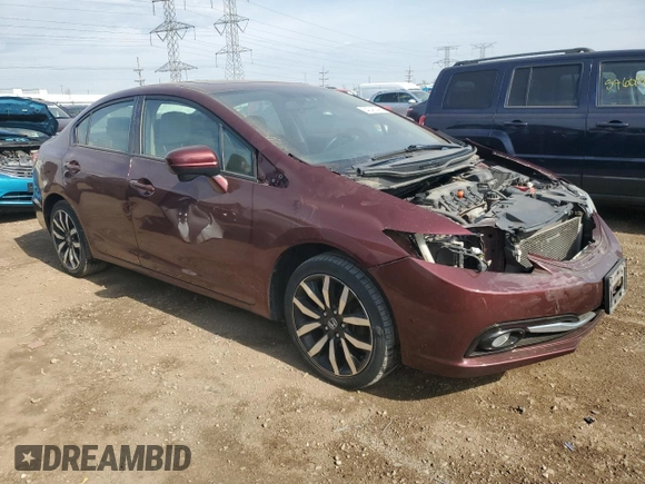 2015 Honda Civic EX-L z VIN 2HGFB2F99FH501447, wystawiony jako Copart lot #54046345 z przebiegiem 116 910 mil mil oraz Szkoda całkowita • Salvage title. Historia ofert i sprzedaży dostępna na DreamBid. Obrazek 4.