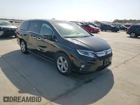 2018 Honda Odyssey EX-L with VIN 5FNRL6H76JB054750, listed as a Copart auction lot 49651795 with 55,451 mi miles and Salvage Title. Bid and sale history available at carsss.com. Image 14.