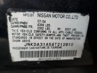 2004 Infiniti I35 z VIN JNKDA31A54T212810, wystawiony jako Copart lot #72467654 z przebiegiem 137 809 mil mil oraz Szkoda całkowita • Salvage title. Historia ofert i sprzedaży dostępna na DreamBid. Obrazek 12.