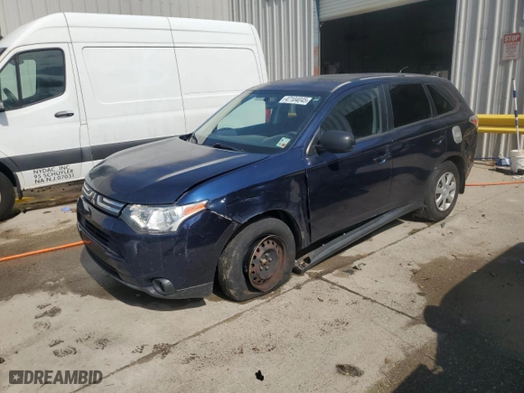 2014 Mitsubishi Outlander ES with VIN JA4AD2A32EZ007803, listed as a Copart auction lot 47104045 with 140,385 mi miles and Salvage Title. Bid and sale history available at carsss.com. Image 1.