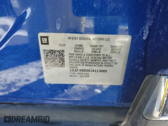 2018 Chevrolet Bolt EV Premier with VIN 1G1FX6S00J4113889, listed as a Copart auction lot 45985225 with 49,015 mi miles and Salvage Title. Bid and sale history available at carsss.com. Image 15.