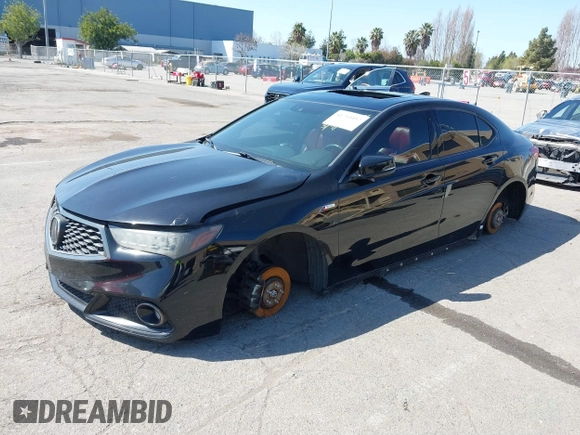 2018 Acura TLX w/A-SPEC Pkg with VIN 19UUB2F69JA007609, listed as a IAAI auction lot 41754437 with 195,047 mi miles. Bid and sale history available at carsss.com. Image 2.