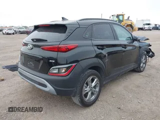 2023 Hyundai Kona SEL with VIN KM8K6CAB1PU045312, listed as a IAAI auction lot 41298596 with 7,767 mi miles. Bid and sale history available at carsss.com. Image 4.