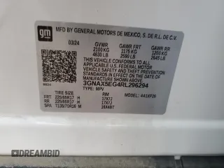 2024 Chevrolet Equinox LS with VIN 3GNAX5EG4RL296294, listed as a Copart auction lot 80238514 with 15,928 mi miles and Salvage Title. Bid and sale history available at carsss.com. Image 13.