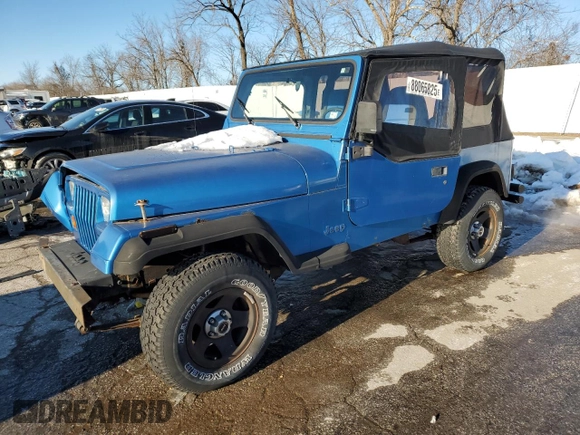 1995 Jeep Wrangler S with VIN 1J4FY19P0SP210031, listed as a Copart auction lot 88065825 with 279,604 mi miles and Salvage Title. Bid and sale history available at carsss.com. Image 1.