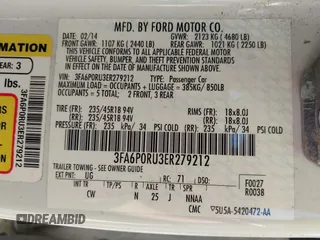 2014 Ford Fusion Titanium Hybrid with VIN 3FA6P0RU3ER279212, listed as a IAAI auction lot 42241465 with 155,841 mi miles and . Bid and sale history available at DreamBid. Image 9.