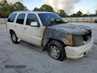2003 Cadillac Escalade z VIN 1GYEC63T83R133508, wystawiony jako Copart lot #80091524 z przebiegiem Nie podano mil oraz Szkoda całkowita • Salvage title. Historia ofert i sprzedaży dostępna na DreamBid. Obrazek 4.