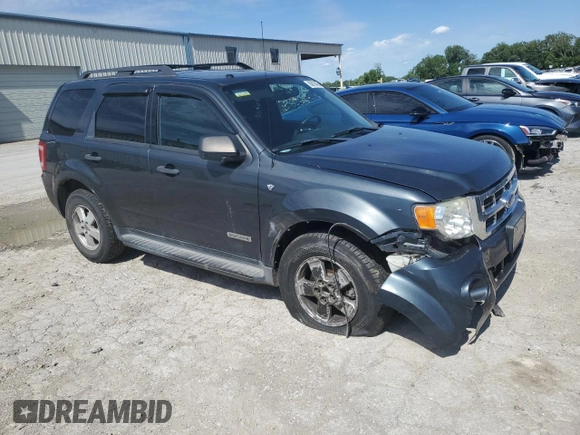 2008 Ford Escape XLT with VIN 1FMCU03198KA67732, listed as a Copart auction lot 56878455 with 105,619 mi miles and Salvage title. Bid and sale history available at DreamBid. Image 4.