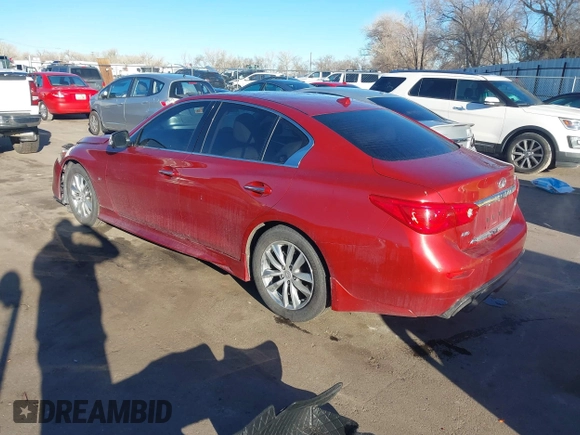 2014 Infiniti Q50 Premium with VIN JN1BV7AR1EM703805, listed as a IAAI auction lot 41657639 with 68,882 mi miles. Bid and sale history available at carsss.com. Image 3.