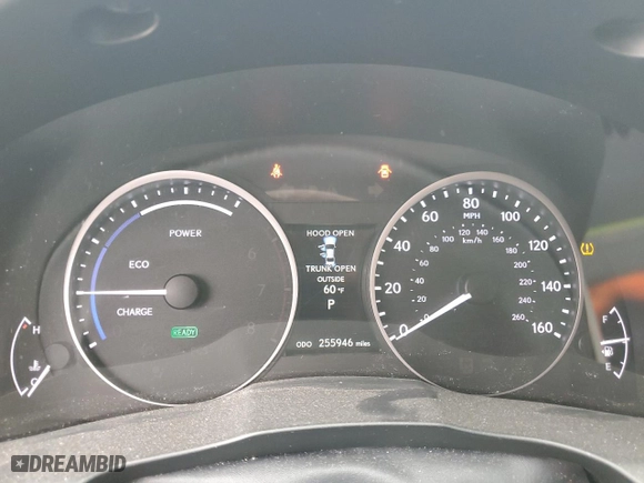 2013 Lexus ES 300h Hybrid with VIN JTHBW1GG5D2010192, listed as a Copart auction lot 50498455 with 255,946 mi miles and Salvage Title. Bid and sale history available at carsss.com. Image 9.