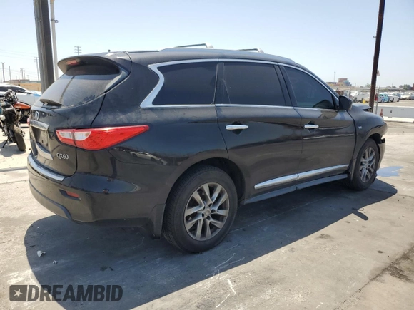 2014 Infiniti QX60 with VIN 5N1AL0MM2EC531260, listed as a Copart auction lot 61309165 with 160,957 mi miles and Salvage title. Bid and sale history available at DreamBid. Image 3.