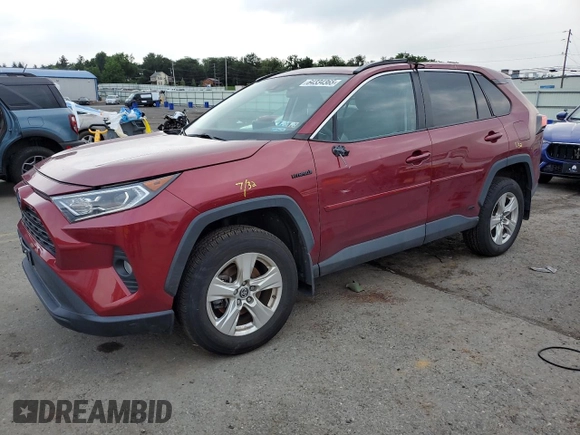 2021 Toyota RAV4 Hybrid XLE with VIN 2T3RWRFV4MW111102, listed as a Copart auction lot 64334365 with 37,662 mi miles and Salvage title. Bid and sale history available at DreamBid. Image 1.