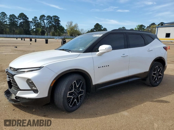 2023 Chevrolet Blazer RS z VIN 3GNKBKRS5PS168410, wystawiony jako Copart lot #49607305 z przebiegiem 30 682 mil mil oraz Szkoda całkowita • Salvage title. Historia ofert i sprzedaży dostępna na DreamBid. Obrazek 1.