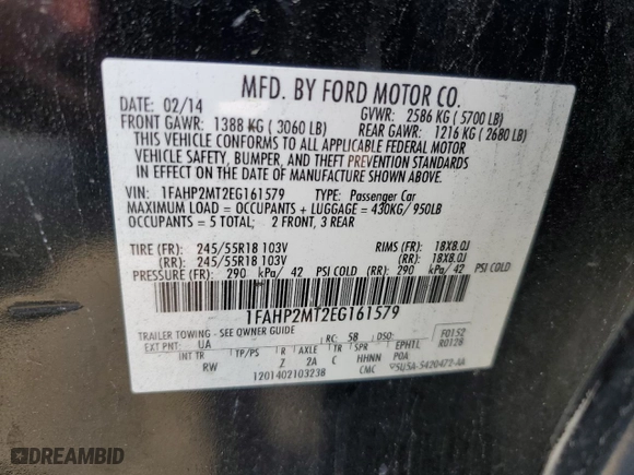 2014 Ford Sedan Police Interceptor with VIN 1FAHP2MT2EG161579, listed as a Copart auction lot 53878845 with 205,031 mi miles and Salvage Title. Bid and sale history available at carsss.com. Image 12.