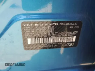 2017 Mitsubishi Mirage ES z VIN ML32A3HJ0HH015456, wystawiony jako Copart lot #54381915 z przebiegiem 51 715 mil mil oraz Szkoda całkowita • Salvage title. Historia ofert i sprzedaży dostępna na DreamBid. Obrazek 12.