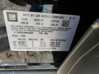 2021 Chevrolet TrailBlazer LS with VIN KL79MMS24MB160407, listed as a Copart auction lot 37334654 with 9,100 mi miles. Bid and sale history available at carsss.com. Image 15.