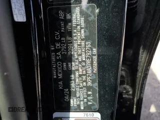 2024 Kia Forte LXS with VIN 3KPF24AD7RE792763, listed as a Copart auction lot 51757205 with 17,574 mi miles and Non Repairable. Bid and sale history available at carsss.com. Image 13.