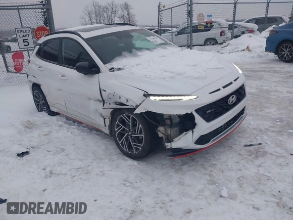 2023 Hyundai Kona N Line with VIN KM8K3CA30PU932711, listed as a IAAI auction lot 41296740 with 53,994 mi miles. Bid and sale history available at carsss.com. Image 1.