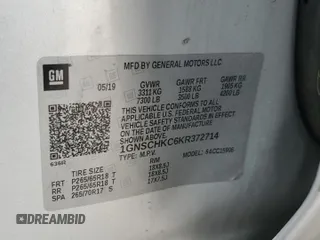 2019 Chevrolet Suburban LT с VIN 1GNSCHKC6KR372714, выставлен на аукционе Copart как лот 61074365 с пробегом 194 716 миль миль и Чистый • Clean title. История ставок и продаж доступна на DreamBid. Изображение 13.