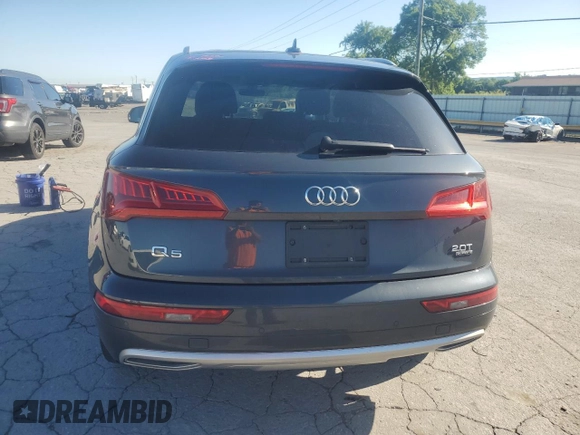 2018 Audi Q5 Premium Plus with VIN WA1BNAFY1J2019346, listed as a Copart auction lot 57487015 with 75,717 mi miles and Salvage title. Bid and sale history available at DreamBid. Image 6.