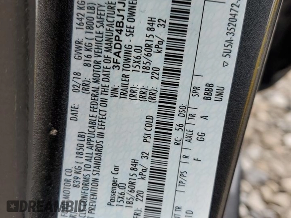 2018 Ford Fiesta SE z VIN 3FADP4BJ1JM115298, wystawiony jako Copart lot #76737564 z przebiegiem Nie podano mil oraz Szkoda całkowita • Salvage title. Historia ofert i sprzedaży dostępna na DreamBid. Obrazek 13.