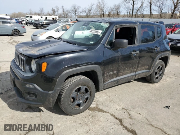 2015 Jeep Renegade Sport with VIN ZACCJBAT0FPB66962, listed as a Copart auction lot 49520865 with 110,151 mi miles and Salvage Title. Bid and sale history available at DreamBid. Image 1.