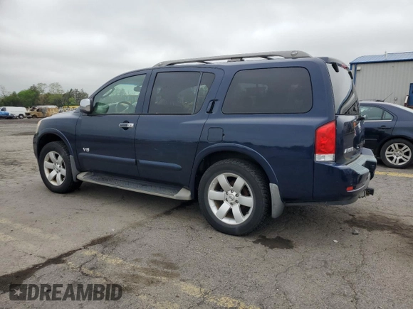 2008 Nissan Armada SE z VIN 5N1AA08C38N626345, wystawiony jako Copart lot #55940535 z przebiegiem 235 584 mil mil oraz Czysty tytuł • Clean title. Historia ofert i sprzedaży dostępna na DreamBid. Obrazek 2.