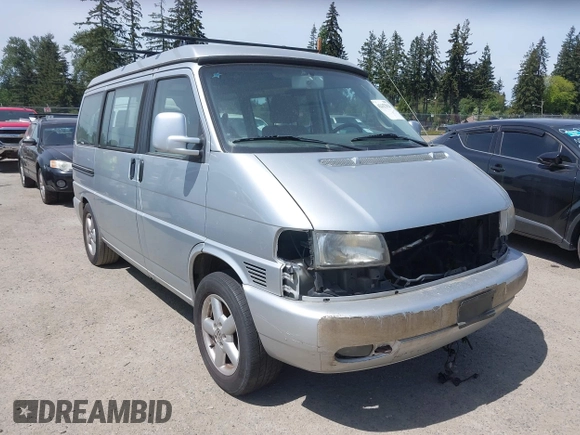 2003 Volkswagen EuroVan MV with VIN WV2NB47003H003131, listed as a IAAI auction lot 42157821 with 166,159 mi miles and . Bid and sale history available at DreamBid. Image 1.