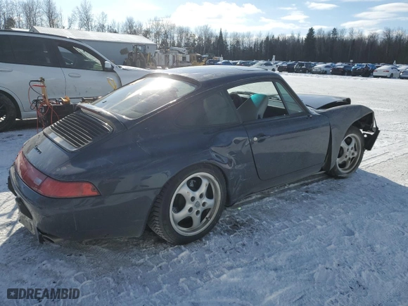 1995 Porsche 911 Carrera with VIN WP0AA299XSS323221, listed as a Copart auction lot 41735125 with 0 mi miles and Salvage Title. Bid and sale history available at carsss.com. Image 3.