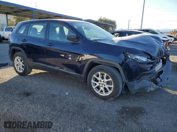 2015 Jeep Cherokee Sport with VIN 1C4PJMAB0FW564448, listed as a Copart auction lot 88367575 with 98,398 mi miles and Salvage Title. Bid and sale history available at carsss.com. Image 4.