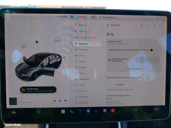 2018 Tesla Model 3 Long Range Battery with VIN 5YJ3E1EB6JF122167, listed as a IAAI auction lot 41761710 with 76,199 mi miles and . Bid and sale history available at DreamBid. Image 17.