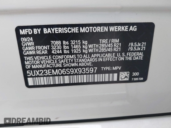 2025 BMW X7 xDrive40i z VIN 5UX23EM06S9X93597, wystawiony jako IAAI lot #42182551 z przebiegiem 6933 mil mil oraz . Historia ofert i sprzedaży dostępna na DreamBid. Obrazek 9.