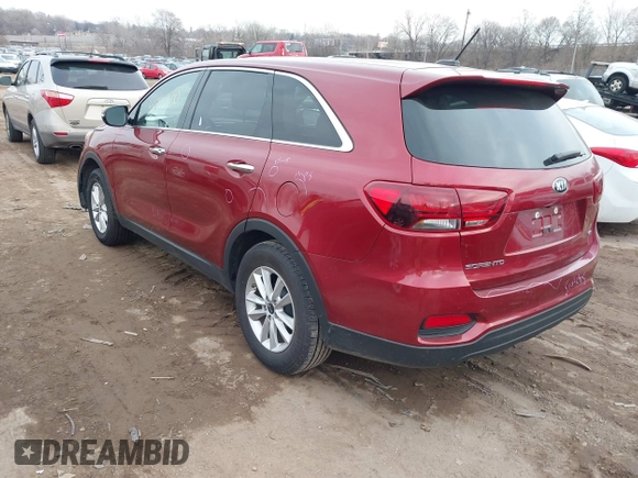 2019 Kia Sorento L with VIN 5XYPG4A35KG512845, listed as a IAAI auction lot 41716900 with 90,950 mi miles. Bid and sale history available at carsss.com. Image 3.