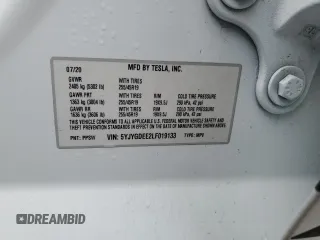 2020 Tesla Model Y Long Range with VIN 5YJYGDEE2LF019133, listed as a Copart auction lot 51773455 with 26,122 mi miles and Salvage Title. Bid and sale history available at DreamBid. Image 15.