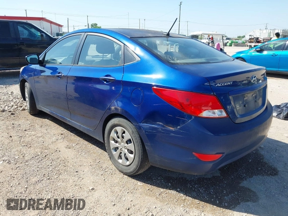 2016 Hyundai Accent SE with VIN KMHCT4AE0GU031186, listed as a IAAI auction lot 42027511 with 128,583 mi miles. Bid and sale history available at carsss.com. Image 3.
