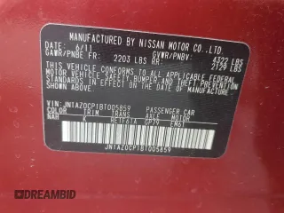 2011 Nissan LEAF SL-e with VIN JN1AZ0CP1BT005859, listed as a Copart auction lot 53890865 with 71,746 mi miles and Clean Title. Bid and sale history available at carsss.com. Image 12.