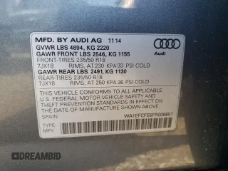 2015 Audi Q3 2.0T Premium Plus with VIN WA1EFCFS5FR006857, listed as a Copart auction lot 48909463 with 103,183 mi miles. Bid and sale history available at carsss.com. Image 12.