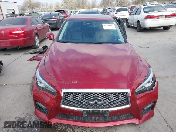 2015 Infiniti Q50 with VIN JN1BV7AP1FM347808, listed as a IAAI auction lot 41781327 with 57,140 mi miles and . Bid and sale history available at carsss.com. Image 13.