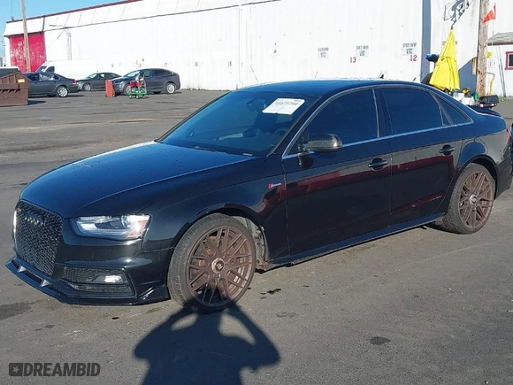 2014 Audi S4 Premium Plus with VIN WAUBGAFL7EA063848, listed as a IAAI auction lot 41671260 with 125112 miles. Bid and sale history available at carsss.com. Image 2.