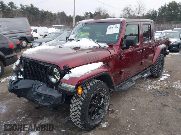 2021 Jeep Gladiator Willys with VIN 1C6HJTAG6ML571081, listed as a IAAI auction lot 41368902 with 45,077 mi miles and . Bid and sale history available at DreamBid. Image 17.